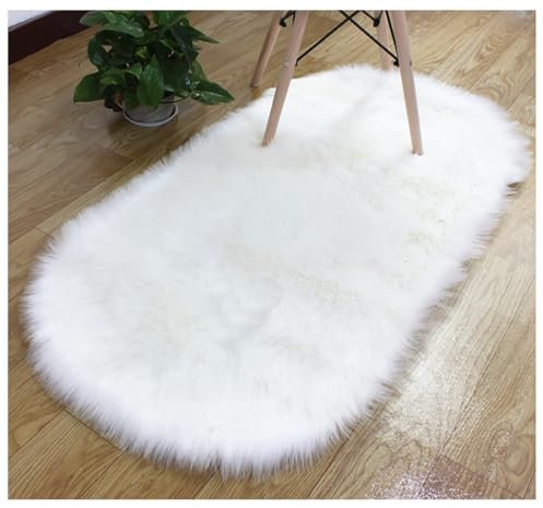 TMTGTS Teppich Schlafzimmer Weich Flauschig Schaffell Kuschelteppich Teppich Fell Karat Flokati Teppich Carpet Bedroom Rugs Moderne Wohnzimmer Deko Bettvorleger Läufer Schlafzimmer (60x180cm,1#)