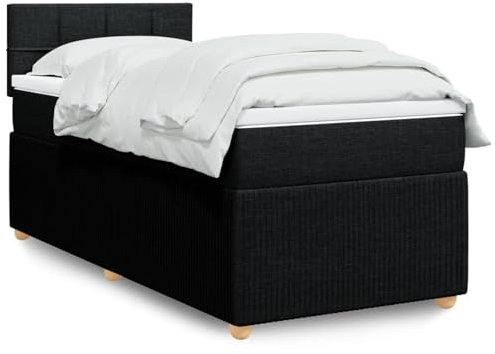 qohoio Boxspringbett mit Matratze Betten Mit Matratze Schlafzimmer Bett Boxspringbett Mit Matratze Schwarz 90x200 cm Stoff - 3287341