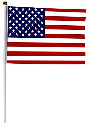 LP Divertissements Drapeau USA états Unis avec Baguette 30x45cm