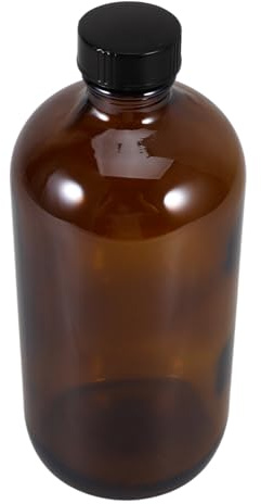SMASOLO Amber Glass Bottle Refillable Laboratory Reagent Bottle with Lid Empty Glass Container for Chemicals Medicine Storage Cosmetics and Perfumes Light Protection 6.77 X 2.76 X 2.76 in
