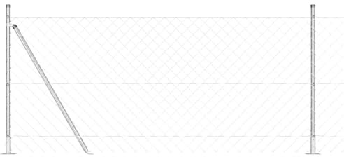 vidaXL Wire Mesh Fence with 7 Flange Posts 0.8 x 10 m Galvanised Steel