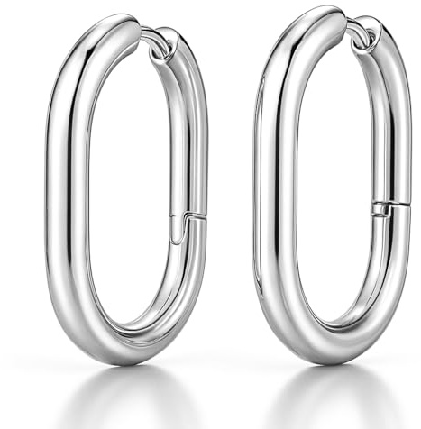 KIANJA Creolen Damen 2 cm – Edelstahl Ohrringe oval 2×1,5 cm, 316L nickelfrei & allergikerfreundlich – elegante Damen Ohrhänger, pflegeleicht & glänzend