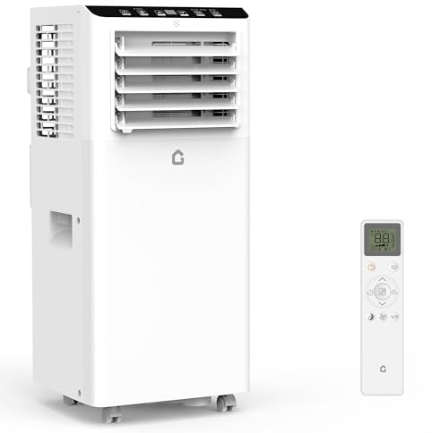 GarveeHome 8000BTU Portable Air Conditioner, Cools Rooms Up to 350 Sq.Ft with Portable AC Remote Control, Adjustable Cold Wind Speeds, LED Lights for Home/Office/Outdoor