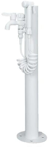 YQMHEZ Colonna d'Acqua da Giardino, Colonna d'Acqua Bianca Indipendente for Esterni, Idrante Erogatore con Rubinetto A Pistola, Colonna d'Acqua Verticale da Giardino Rotonda/Quadrata(37.4in/95cm)