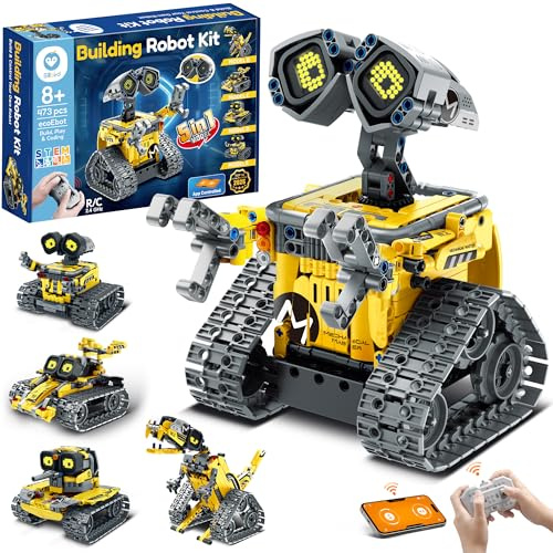 Sillbird Robot Programmable pour Garçons avec Application et Télécommande | Jouet Robotique Éducatif pour Enfants 8-12 Ans, 5 en 1 Robot a Construire,Cadeau d’Anniversaire ou de Noël, 473 Pièces