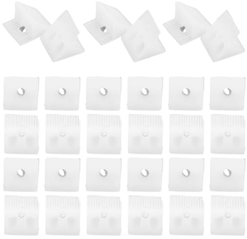 MAGICLULU Soportes de Cuña de Plástico de Color Claro para Cajones con Tornillos, 100 Piezas, Refuerzo de Ángulo para Muebles, Estantes y Armarios, Soporte Inferior Resistente y Fácil