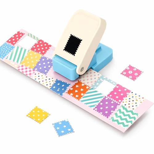 Briefmarken Stanzer,2,5 x 2 cm Papierstanzer,Stanzer Briefmarkenform für Papierbasteln,Scrapbooking, handgemachte Papierstanzer, Scrapbooking,Kartenherstellung (1 x schwarzer Stempelstanzer)