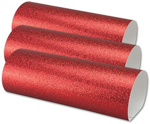 05x Artoz Glitter Papier - selbstklebend - DIN A4 - Rot - glitzerndes Papier - Bastelpapier - Scrapbooking