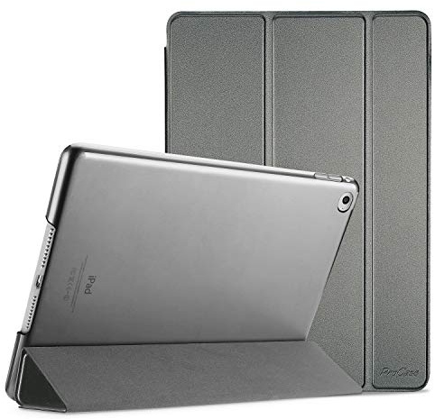 ProCase Hülle für iPad Air 2 (2014 Release), Leichte Stand Schutzhülle Shell mit Translucent Frosted Rückhülle,Automatischem Schlaf/Aufwach, Case Cover für iPad Air 2 (A1566 A1567) - Metallic