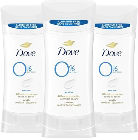 Dove Aluminum Free Deodorant for Women 3 Count Sensitive 72 hour odor protection 2.6 oz