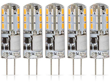Simba Lighting LED G4 Bulb (5 Pack) 1.1W T3 10W Halogen Replacement 12V AC/DC JC Bi-Pin Base for Accent Lights, Under Cabinet Puck Light, Chandeliers, Track Lighting, Non-Dimmable, Soft White 3000K