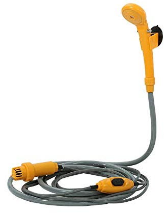 Dioche Electric Portable Camping Shower, 12V Car Plug Outdoor Portable Vehicle-Mounted Shower Kit with A Suction Cap and Hook for Camping Travel