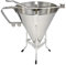 uyoyous Stainless Steel Piston Funnel Confectionery Funnel with Stand 1.8L Baking Dispenser Funnel with Three Nozzles for Baking Cake Desserts Making Bakery Use