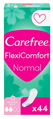 Carefree Salvaslip FlexiComfort Normal con profumo leggero, flessibile e ultra sottile per una sensazione di freschezza di lunga durata, taglia normale, 44 pezzi