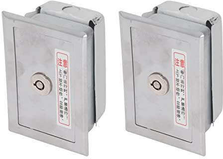 Keenso Persiana Enrollable con Cerradura de Llave, Caja de Interruptor de Llave de 2 Piezas de Acero Inoxidable Universal con Juego de Accesorios de Llaves para Puerta