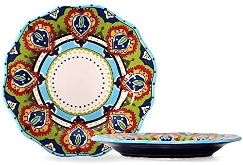 Sudemota Dinner plate Hand-Painted Ceramic Glaze Color Tableware Under?Plate Household?Plate Hotels Offer Creative Beefsteak Plate