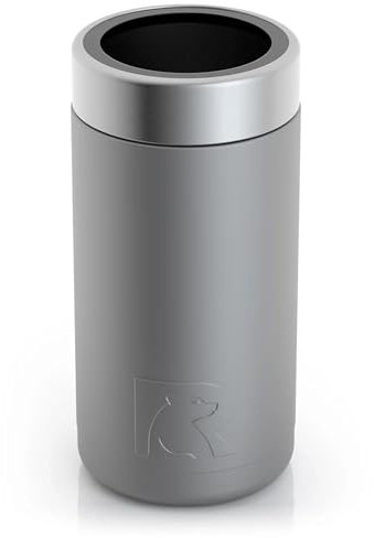 RTIC Craft Can Cooler Insulated, Drink, Beverage, Bottle, Soda Can Cooler with Lid, Stainless Steel Metal, Double Wall Insulation Coozie for Cans, Sweat Proof, Graphite, Matte, 16oz