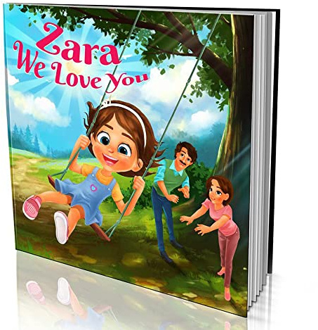 Personalized Story Book by Dinkleboo -We Love You - for Kids Aged 0 to 8 Years Old - The Perfect Book to Show Your Child just How Much You Love Them. 8x8Soft Cover.