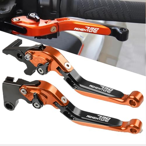 790 ADV Einstellbar Bremshebel Kupplungshebel Set | Für 790 Adventure/R 2017-2019-Orange/Schwarz