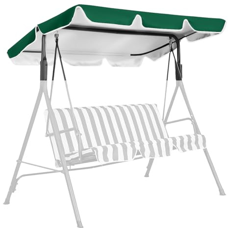 Ersatzdach für Hollywoodschaukel 3 Sitzer Sonnendach Dach für Hollywoodschaukel Gartenschaukel Ersatz Bezug Garten-Schaukel Dachplane Schaukel Dach 210 x 145 cm (Grün)
