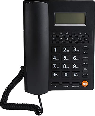 Telefono Fisso con Tasti Grandi, Telefono Compatibile con Apparecchi Acustici Regali per Anziani Telefono con Filo Multifunzionale con Volume Regolabile per Anziani Disabili