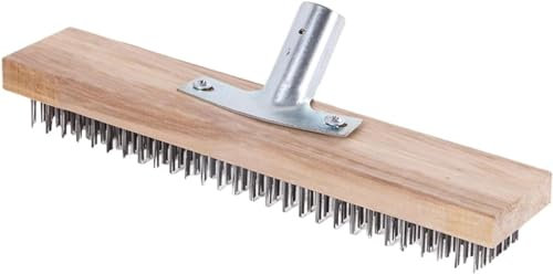 WOZLO Brosse métallique, Balai Brosse Exterieur,Balai Jardin Robuste ，Brosse à Balai métallique ，Balai terrasse Exterieur， Brosse à récurer réutilisable pour Mousse de Jardin