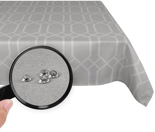 Valia Home Mantel Teflón para Interiores y Exteriores | Repelente al Agua y la Suciedad | Gris Claro | 130 x 180 cm