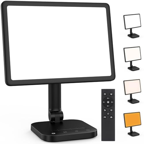 RICIAL Sun Lamp, 12000 Lux UV-Free Light Therapy Lamp with 5 Adjustable Brightness Levels/6 Timer/Remote Control,180° Free Rotable Heavy Base Smart Plug for Home Office
