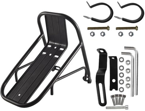 Fahrrad Gepäckträger Vorne, Rutschfester Mehrzweck Gepäckträger Vorne, Rostfreier Ständer Für Fahrradausrüstung Kann Gepäcktasche/Fahrradkorb/Zelt/Schlafsack Tragen -Aluminium