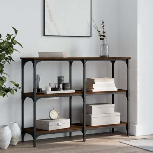 Homgoday Konsolentisch Eiche Braun 100 x 29 x 75 cm Mehrschichtholz, Couchtisch, Couchtisch, Couchtisch, Couchtisch, Wohnzimmer Büro Schlafzimmer