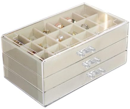 Fels Vitrine Edelstein Vitrine 54 Fächer 3 Lagigetransparente Acryl Stein Sammelbox Rock Sammelbox Kristallhalter Aufbewahrungsbox Crystal Organizer Kristall Aufbewahrung Und Reiseetui Schmuckkästchen