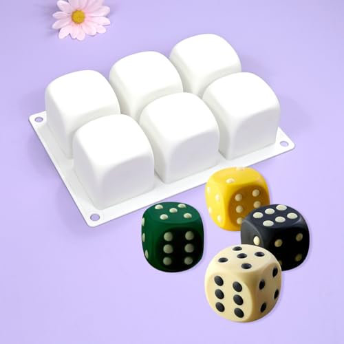 mostsom Moldes de silicona para mousse, molde de silicona para repostería, 6 cavidades, dados 3D, moldes de postre, mousse para hornear, manualidades, jabón, velas, herramientas de decoración de