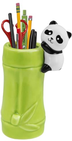 Joli pot à crayons en céramique en forme de panda de dessin animé, pot à crayons, pinceaux de maquillage, accessoires de bureau pour enfants, étudiants, maison, bureau, papeterie, cadeau