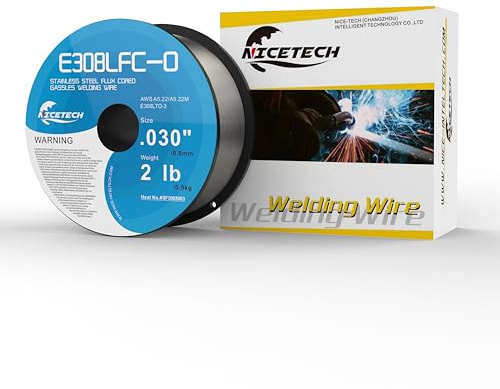 Gasless Flux Cored Welding Wire, Stainless Steel, E308LFC-O, .030-Diameter, 2 Pound Spool, 1 Package