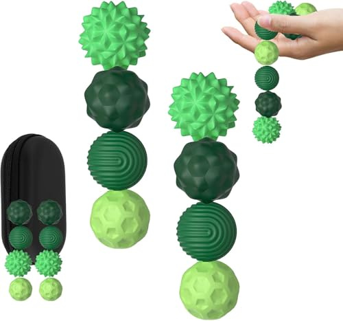 8 Stück Magnetische Toys, Akupressur Ball Stress Magnet Balls mit Aufbewahrungsbox Stress Abbauen, für Menschen mit Adhs Autismus (Grün)