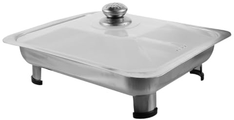 Anneome Rectangular Food Serving Tray Lid Stainless Steel Buffet Server Chafing Dish for Buffet Easy Cleaning