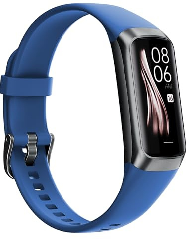 Fitness Tracker for Men Women 24/7 Heart Rate, Step Counter,IP68 Waterproof Activity Tracker with 25 Sport Modes with 1.1 AMOLED Touch Color Screen with Android and iOS Phones (Deep Sea Blue)