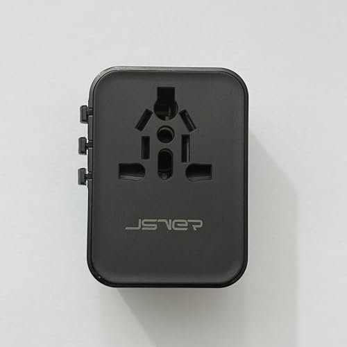 JSVER Adattatore da viaggio in tutto il mondo, compatto adattatore da viaggio internazionale con 2 USB C e 1 USB A, adattatore universale per presa USA/Europa/UK/Giappone/Cina/OFF