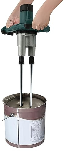 Mörtelrührer 2800W Elektrischer Beton Mischer Mörtelmischer mit Aluminiumkopf & 6-Gang Einstellung Kohlebürsten, 53 * 13cm Handrührgerät Beton für Farbe, Zement und professionelle Baustellenarbeiten