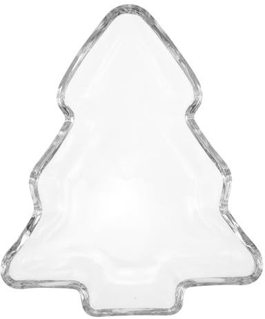 TOPBATHY Plateau de fruits en verre en cristal coupe à fruits en cristal plat de service sapin de noel assiette de service de noël Un verre Transparent