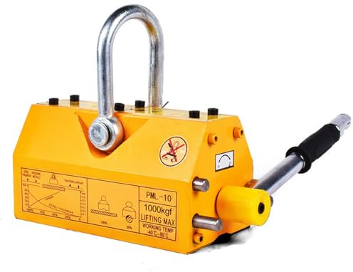 220/440/880/1320 Lbs Permanent Lift Magnets, Magnetic Lifter with Release, Pulling Force Lifting Magnet, Heavy Duty Magnet for Hoist, Shop Crane, Plate Steel, Round Bar 880lbs/400Kg