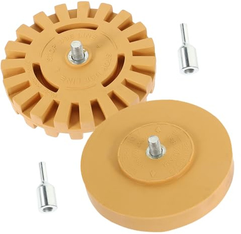 Hemobllo Molette De Gomme En Caoutchouc 100mm Fentes Alternées Certifiée, Dissolvant Adhésif Rapide Pour Voitures, Motos Et Camping-cars, Lot De 2 Pièces Pour Retrait D'autocollants