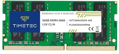 Timetec Premium 16 GB DDR4 2666 MHz PC4-21300 icke-ECC obuffrad 1,2 V CL19 2Rx8 260 Pin SODIMM bärbar dator dator minne RAM (16 GB)