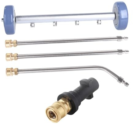 Nettoyeur Haute Pression pour Châssis de Voiture, Nettoyeur de Sol, Lavage de Soubassement, Balai à Eau Voiture, Pulvérisateur avec 3 Tiges d'extension et Raccord Pivot, 4000 PSI, with K Connector