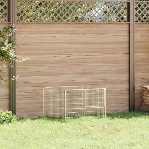 Hundezwinger 100x100x70 cm Stahl Silbern Großer Käfig mit Maschendraht Gitterwänden und Abschließbarer Tür für Sicherheit Robuste Stahlkonstruktion Langlebig Belüftung