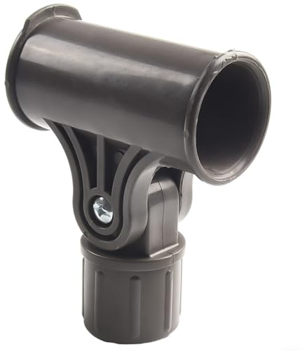 HanOaki Soporte de dirección resistente para sombrilla de patio, pieza de repuesto para jardín, terraza, playa, exterior, soporte de metal, acabado negro o gris, 43 mm de diámetro