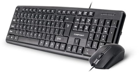 Dynamode DYNA-CP-KM8014 CP-KM8014 Multimedia Wired USB Full-size Keyboard and Optical Mouse Desktop Duo Set - Black