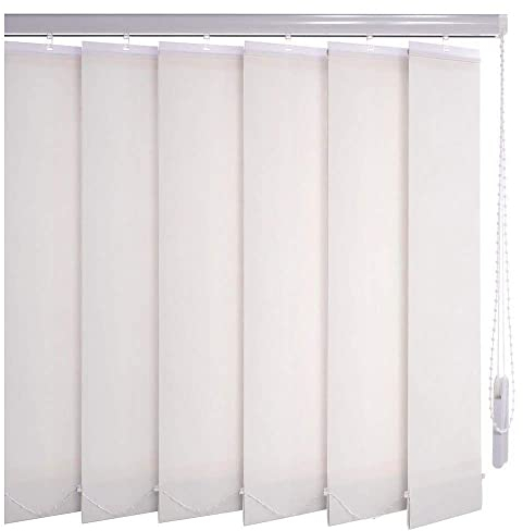 Sonnenschutz-HH® - Lamellenvorhang weiß - Breite 50 cm x 75 cm Höhe - Office Verdunkelungslamellen für Bildschirmarbeitsplätze Lamellenbreite 127mm Vertikaljalousie Vertikalanlage