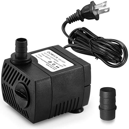 DOMICA 90 GPH Mini Submersible Pump, Small Fountain Pump (5W 350L/H) for water feature, Aquariums, Fish Tank, Tabletop Fountain, Pet Fountain, Indoor or Outdoor Pond Fountain