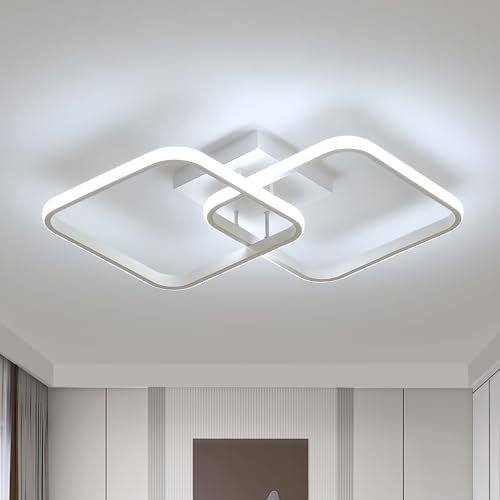 Osairous Plafoniera LED Soffitto 42W 4700LM, Lampada da Soffitto Quadrata Moderna Bianco, Plafoniera in Acrilico per Camera da Letto Soggiorno Cucina Studio Ufficio, 6500K Luce Bianca Fredda, 64CM